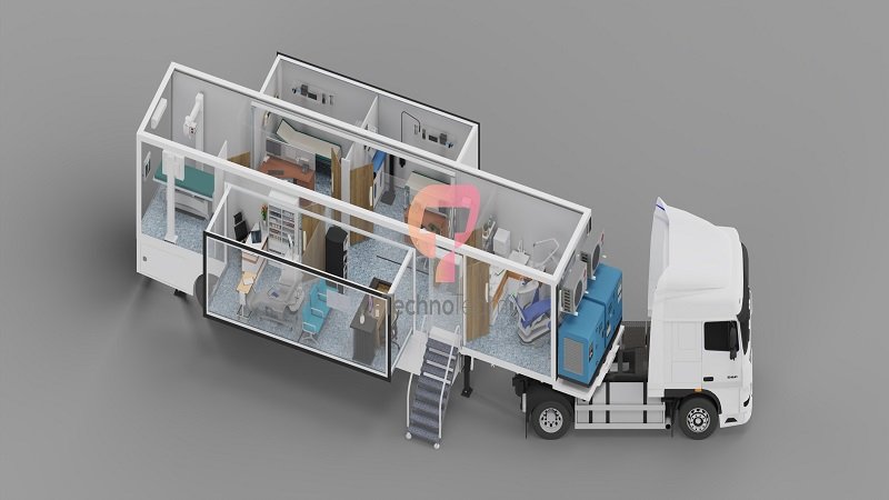 mobile hospital, mobile clinic, trailer based multiclinic, dental clinic, mobile mammography, autolift container, command center, coordination center, command and coordination center, special shelters, NATO,expandable container